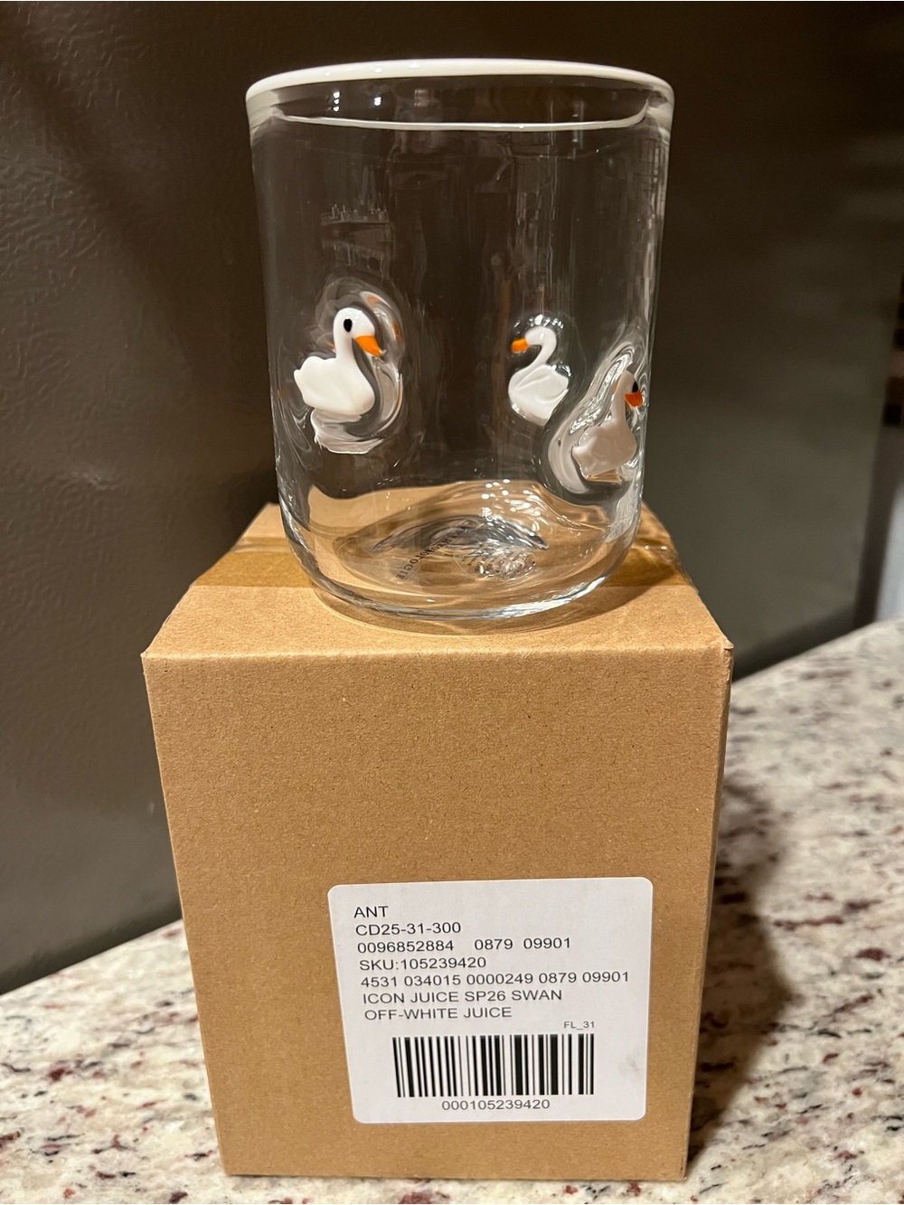 Anthropologie Swan Icon Juice Glass